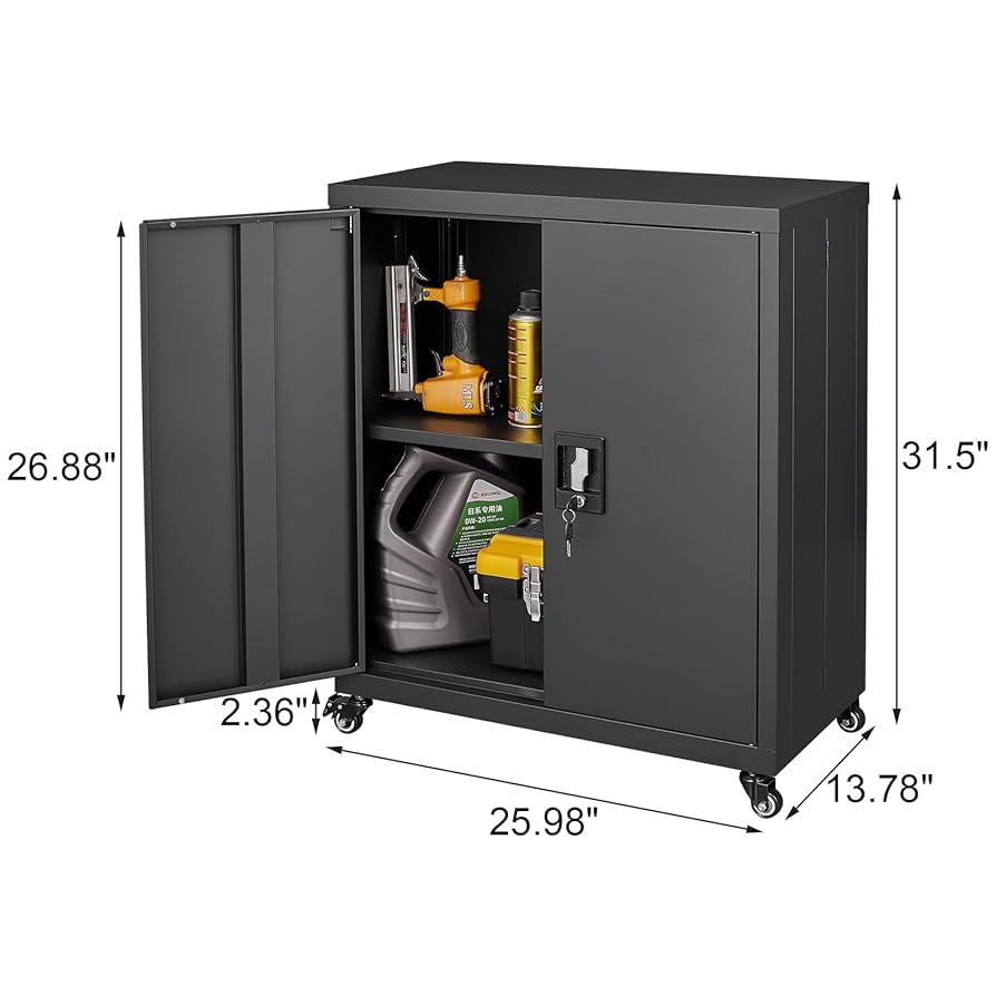 Lucy　0324 Amazon.com: LUCYPAL Metal Storage Cabinet with Wheels,31.5